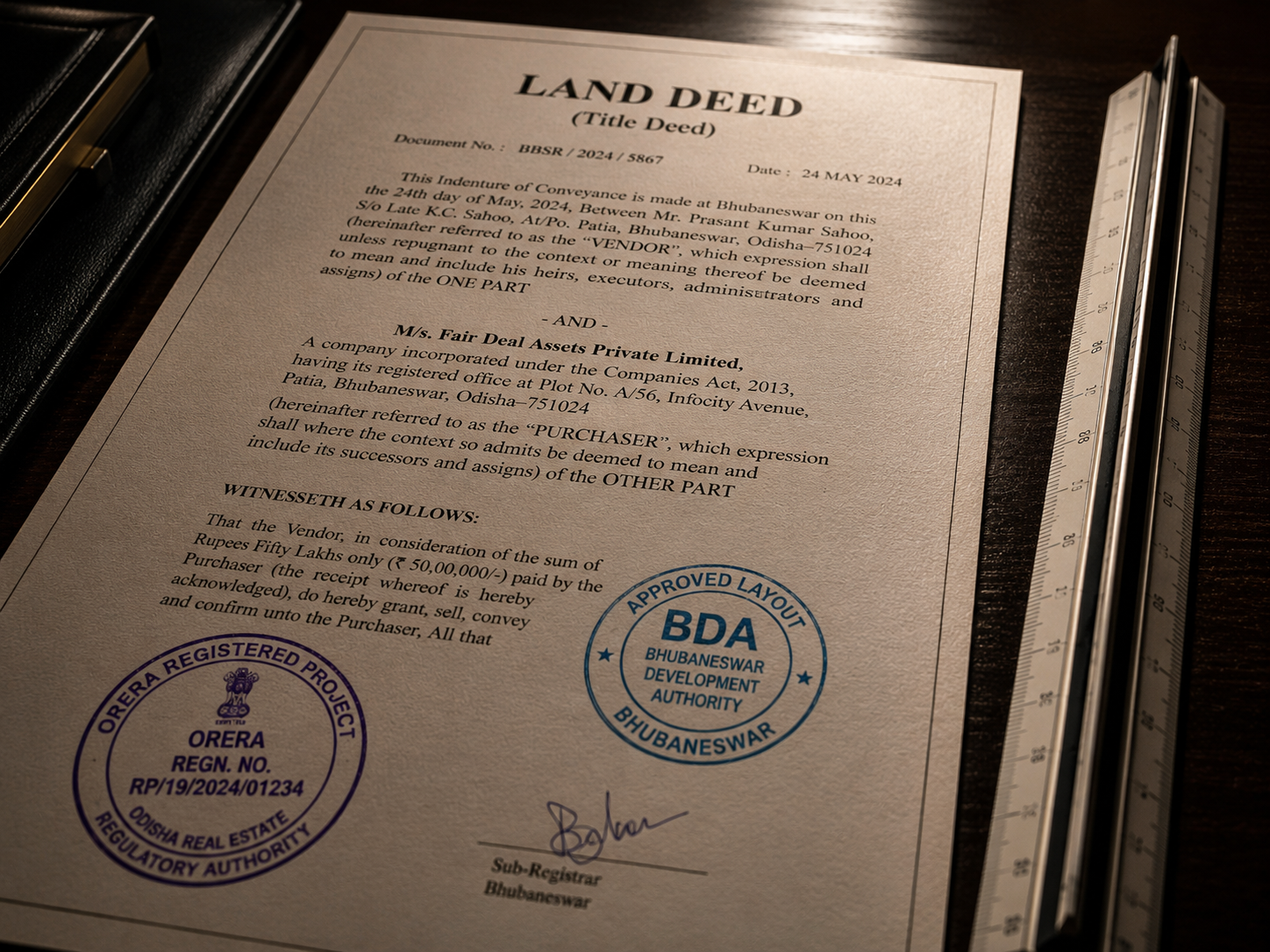 Legal land documentation visual